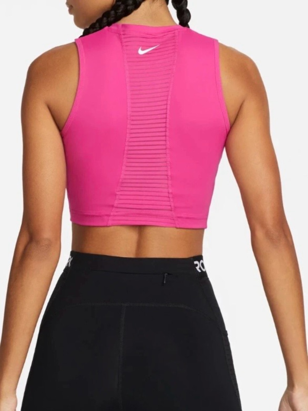 Nike Hot Pink Cropped Tank Top Sleeveless Athletic Workout Gym Women’s Medium - Picture 5 of 5